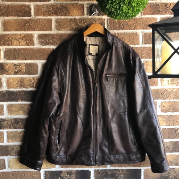 Jos. A. Bank Brown Leather Jacket - Picture 2 of 15